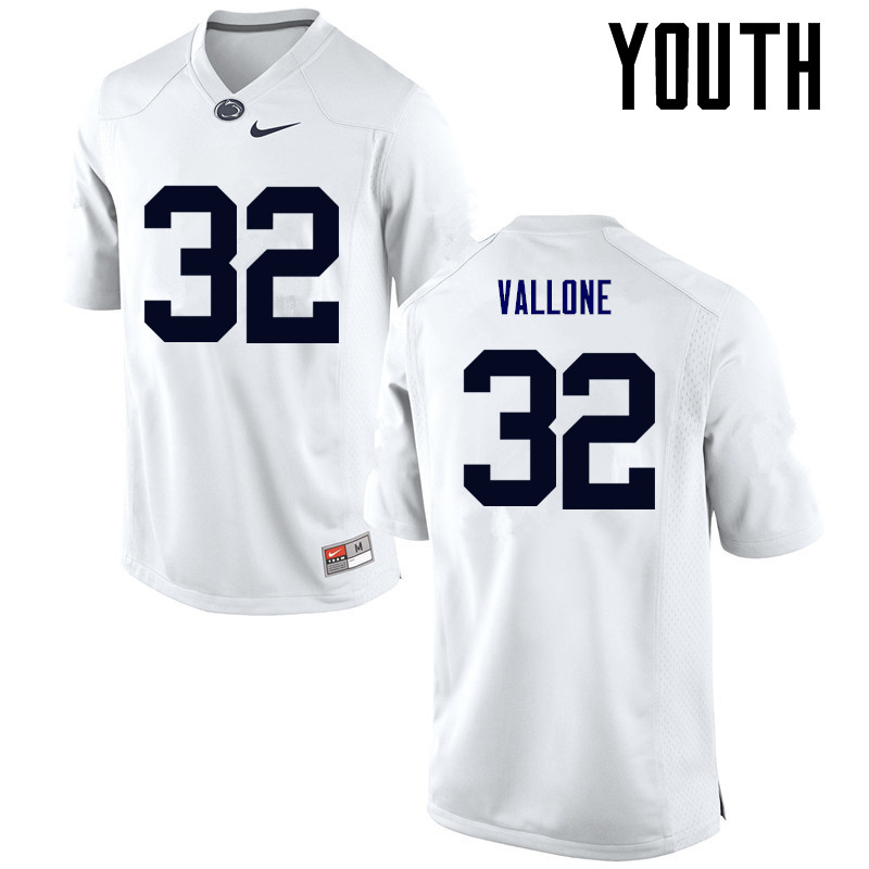 NCAA Nike Youth Penn State Nittany Lions Mitchell Vallone #32 College Football Authentic White Stitched Jersey RDE0298ZZ